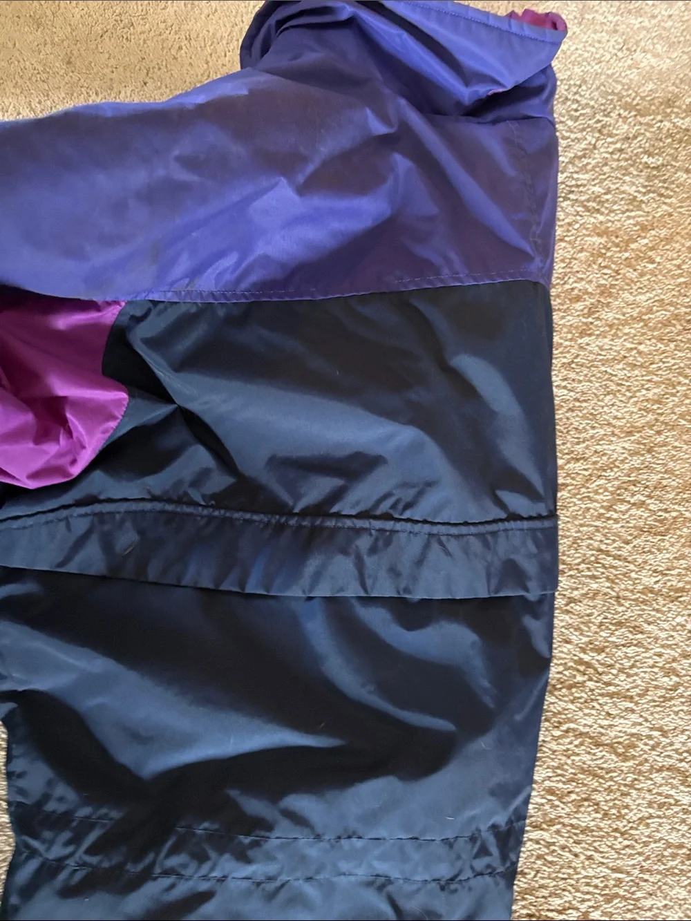 Columbia Navy and Purple Colorblock womens winter Jacket with removable liner.